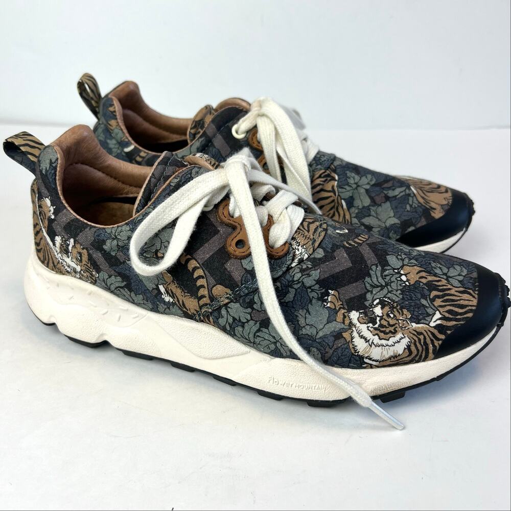 Flower Mountain Anthropologie Pampas Sneakers Tiger Botanical Print Size 7
